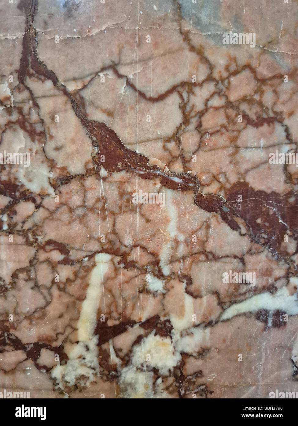Beautiful Polished Marble Texture with Natural Veining Stock Photo
