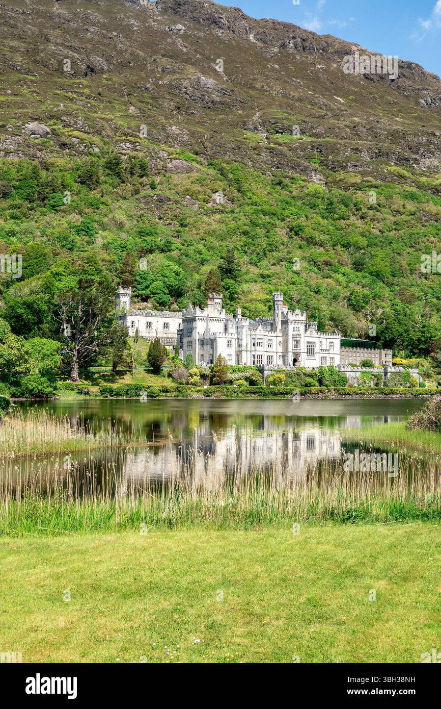 Kylemore Abbey In Connemara County Galway, Ireland, A Benedictine Monastery and Iconic Visitor Attraction, Stock Photo Stock Photo