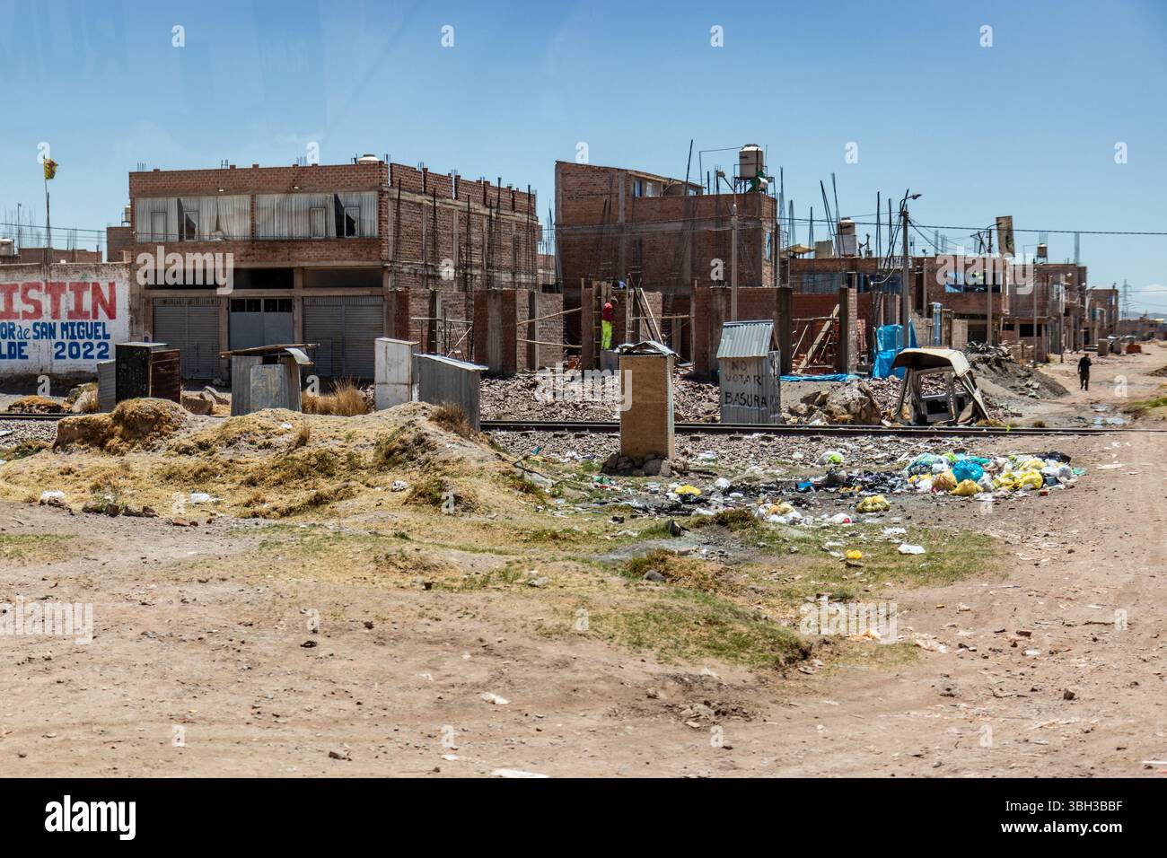JULIACA, PERU - NOVEMBER 6, 2022: Outhouses in Juliaca city, Peru Stock Photo