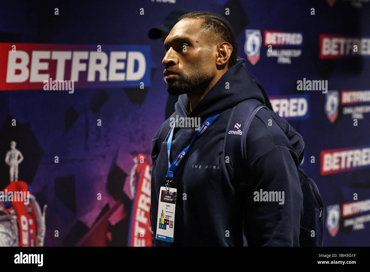 London, UK. 07th June, 2025. Rodrick Tai of Warrington Wolves arrives ...