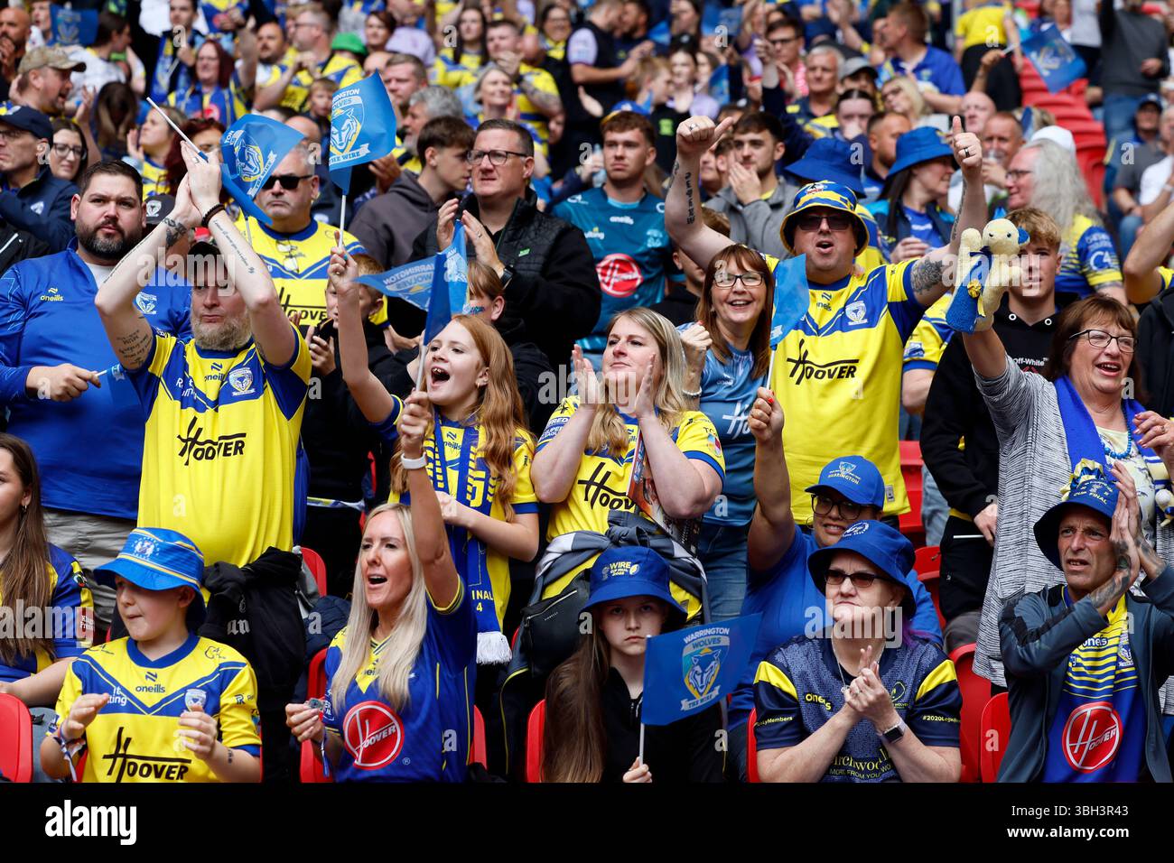 Warrington Wolves supporters in the stands before the Challenge Cup ...