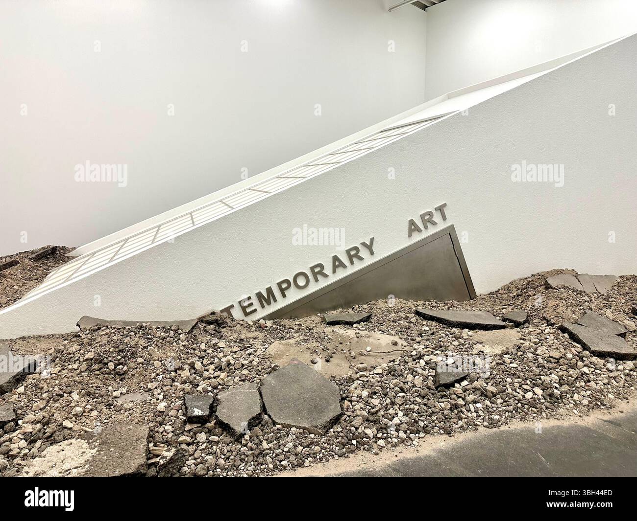Detail of Protruding Gallery, Powerless Structures, Fig. 223, Hamburger Bahnhof – Nationalgalerie der Gegenwart, Elmgreen & Dragset - Smartphone Captured Stock Image