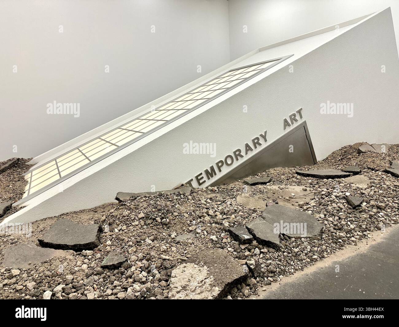 Detail of Protruding Gallery, Powerless Structures, Fig. 223, Hamburger Bahnhof – Nationalgalerie der Gegenwart, Elmgreen & Dragset - Smartphone Captured Stock Image