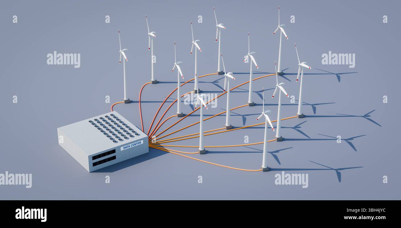 Concept: Huge power consumption of modern data centers for AI ...