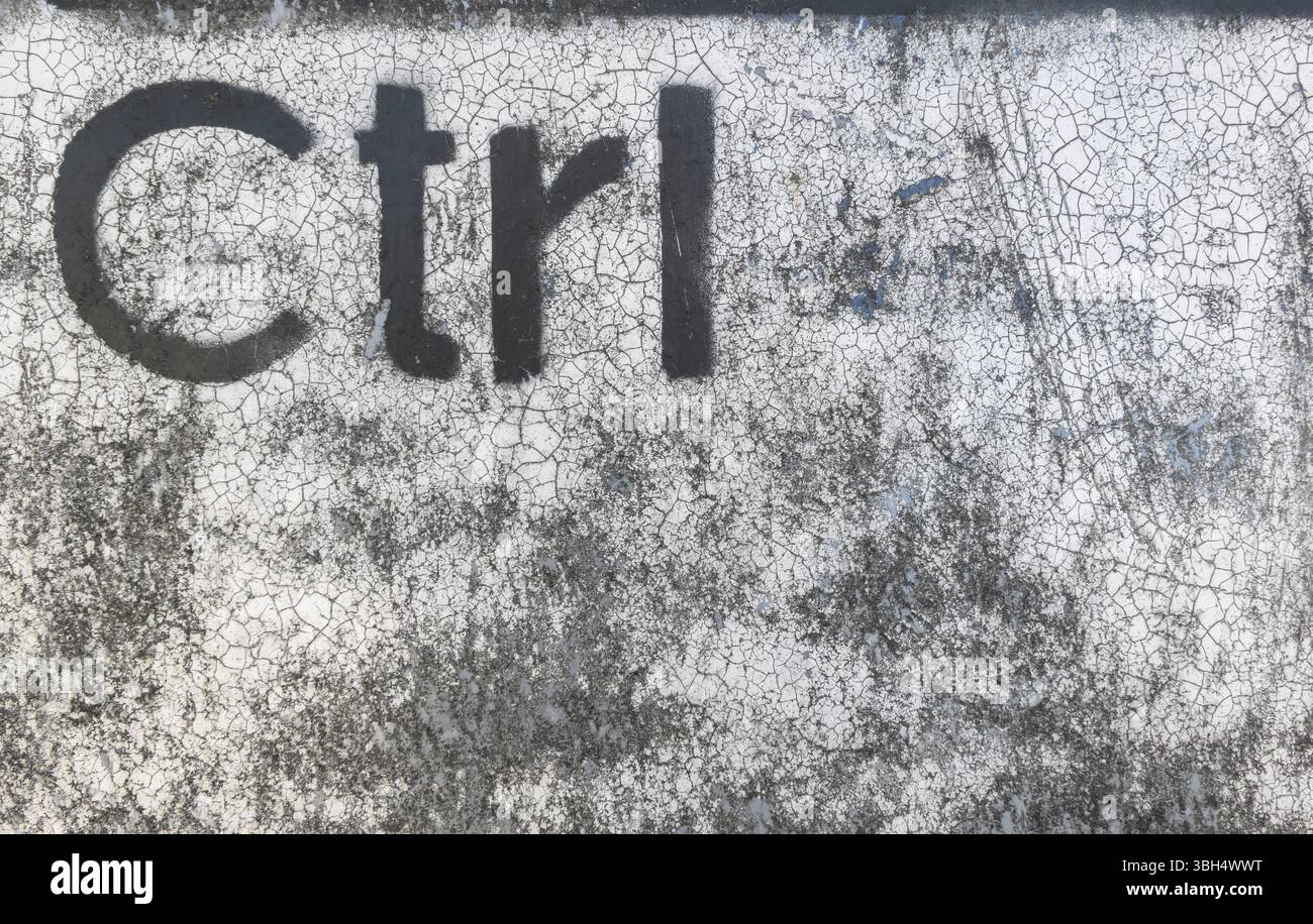 Grunge graffiti depicting the Ctrl key. Ideal for creative backgrounds ...