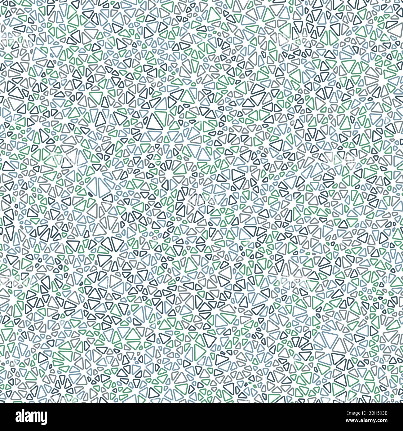 Triangulation geometric shapes background. Tiny triangles size. Multiple colors style. Rounded triangles outlined. Repeatable pattern. Stock Vector
