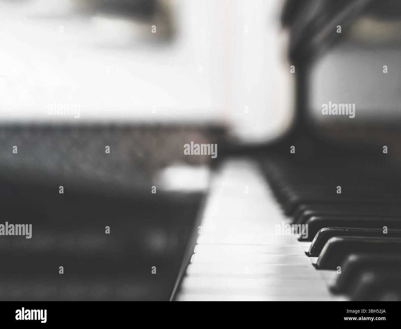 Vintage Piano keyboard with selective focus Stock Photo
