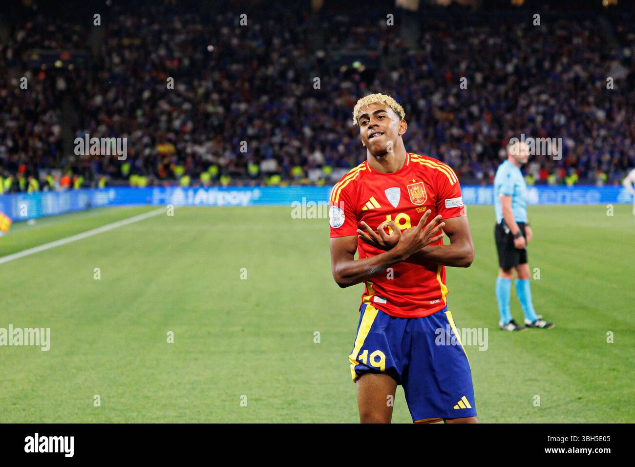 Lamine Yamal Seen Celebrating After Scoring Goal During UEFA Nations lamine-yamal-seen-celebrating-after-scoring-goal-during-uefa-nations
