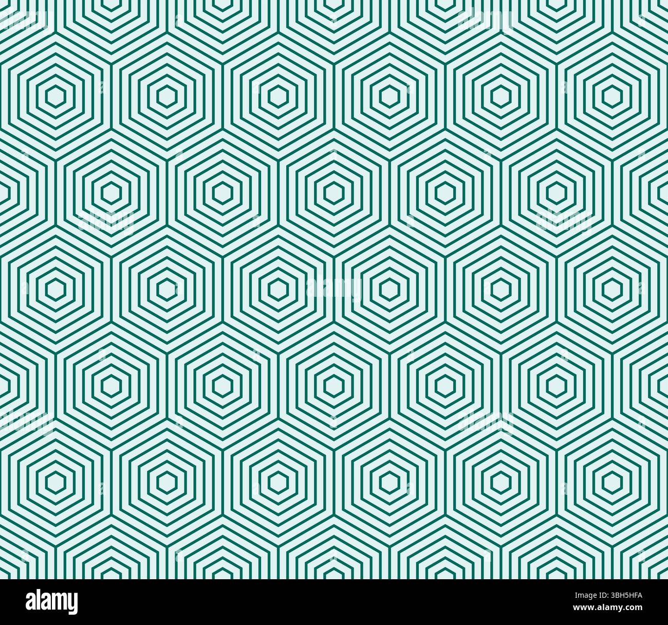 Abstract pattern of hexagon shapes. Teal color on matching background ...