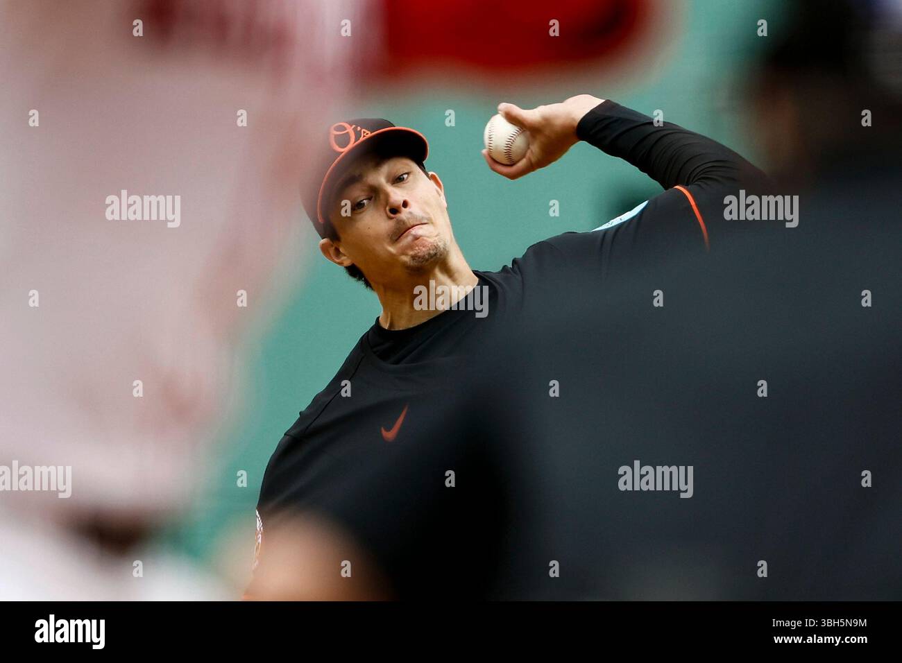 Baltimore Orioles' Cade Povich pitches against the Boston Red Sox