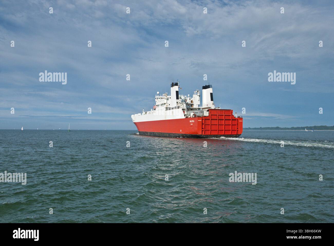 RoRo-Ship Baltica on the baltic sea, summer, Travemuende, 07.07.12 ...