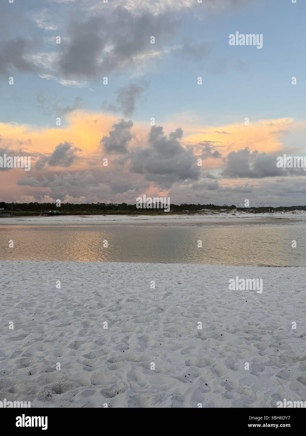 Sunset over coastal dune lake at Grayton Beach State Park Santa Rosa Beach Florida - Smartphone Captured Stock Image