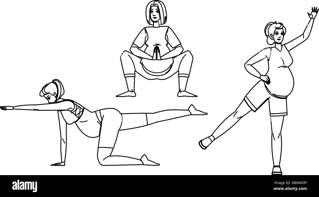 Endurance and strength exercises Black and White Stock Photos & Images ...