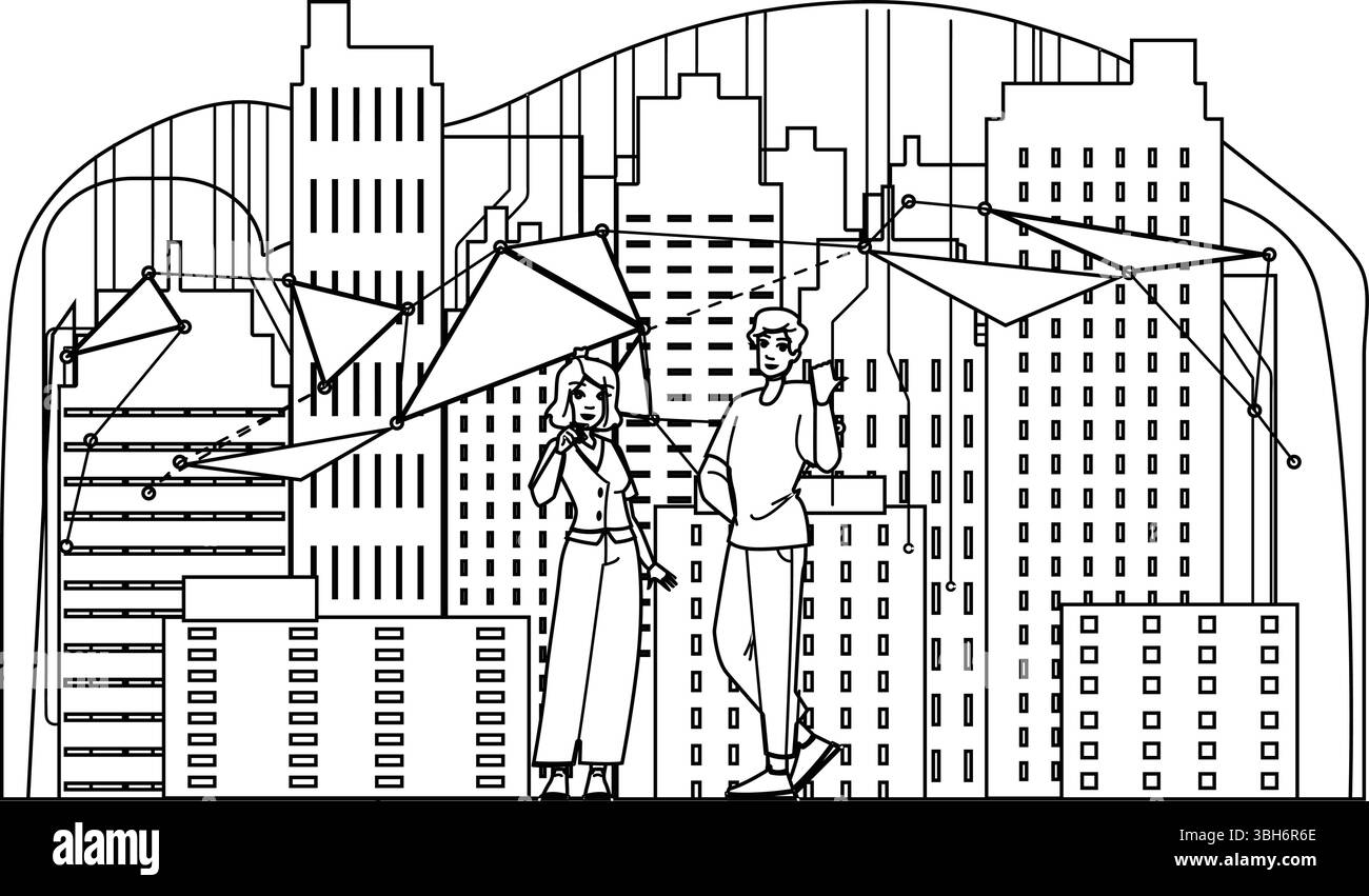 network smart city urban development vector Stock Vector Image & Art ...