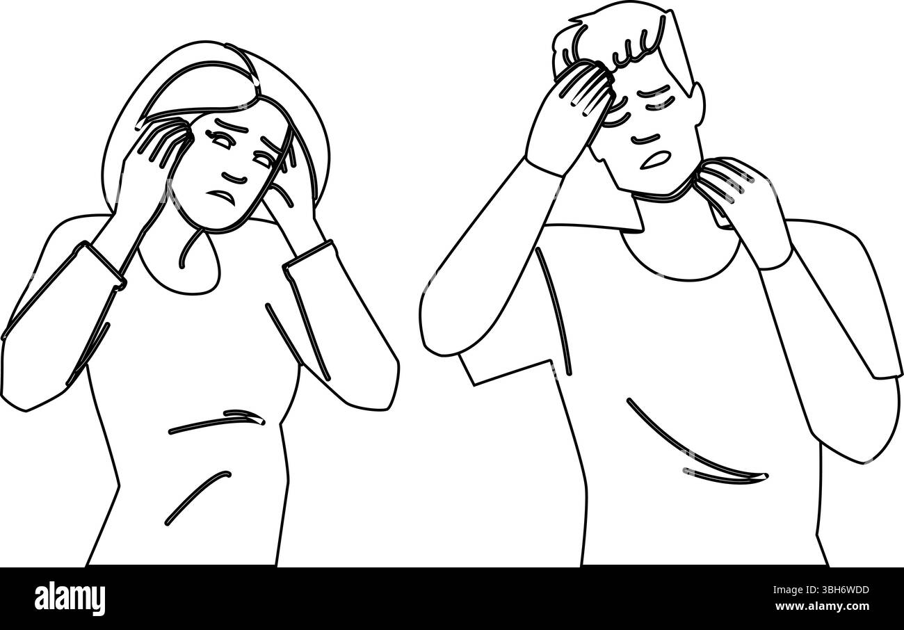 migraine stress headache vector Stock Vector