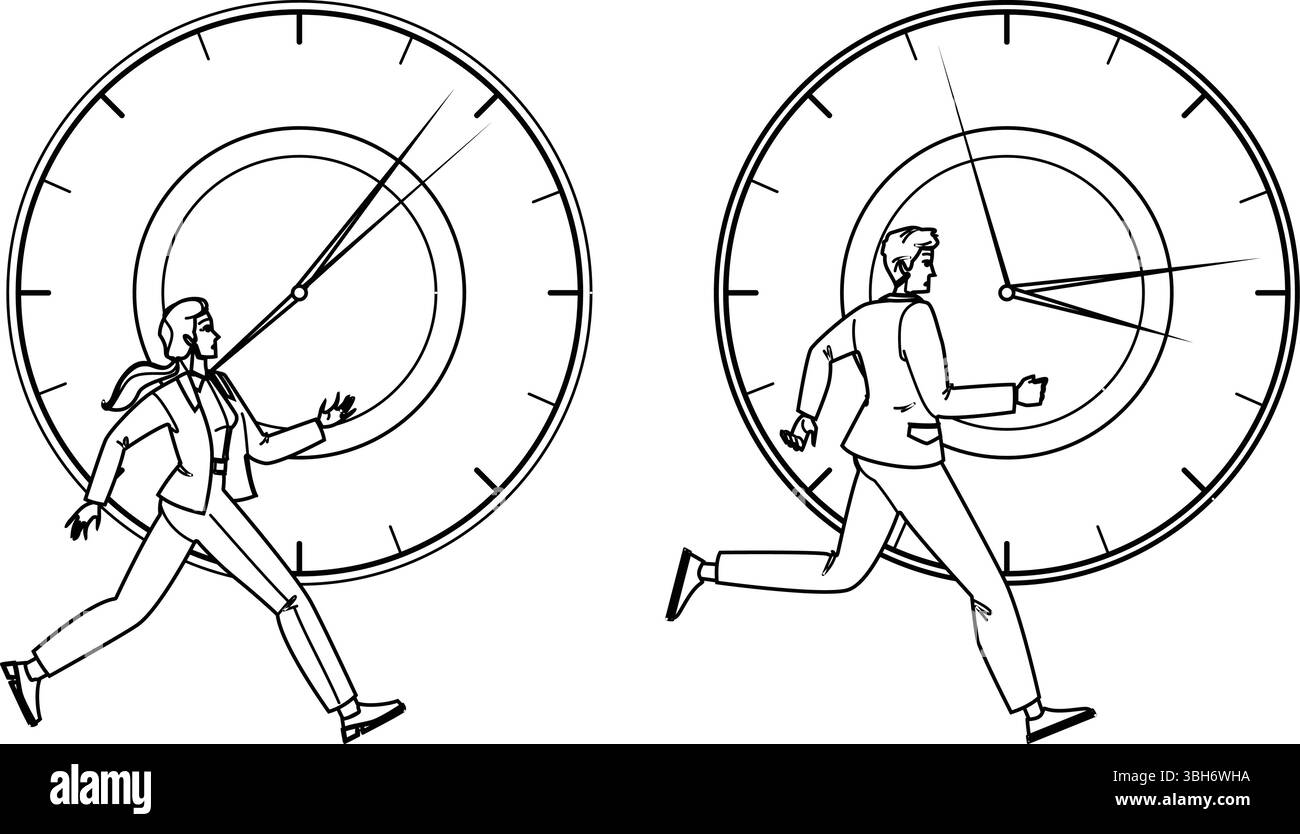 anxiety stress time pressure vector Stock Vector