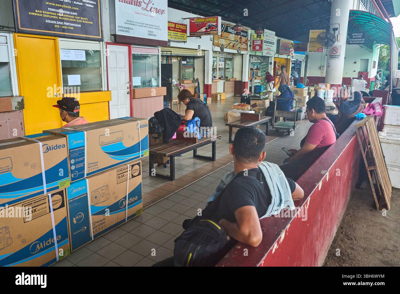 Waiting Area at Bus Station – Kota Kinabalu, Borneo Stock Photo