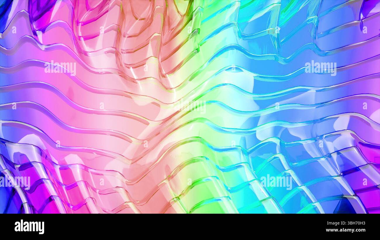 Color glass curve stripes 3d render Stock Photo - Alamy