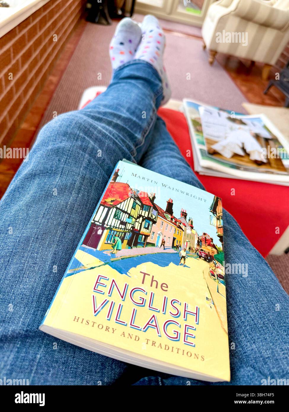 Relaxing reading a book Stock Photo