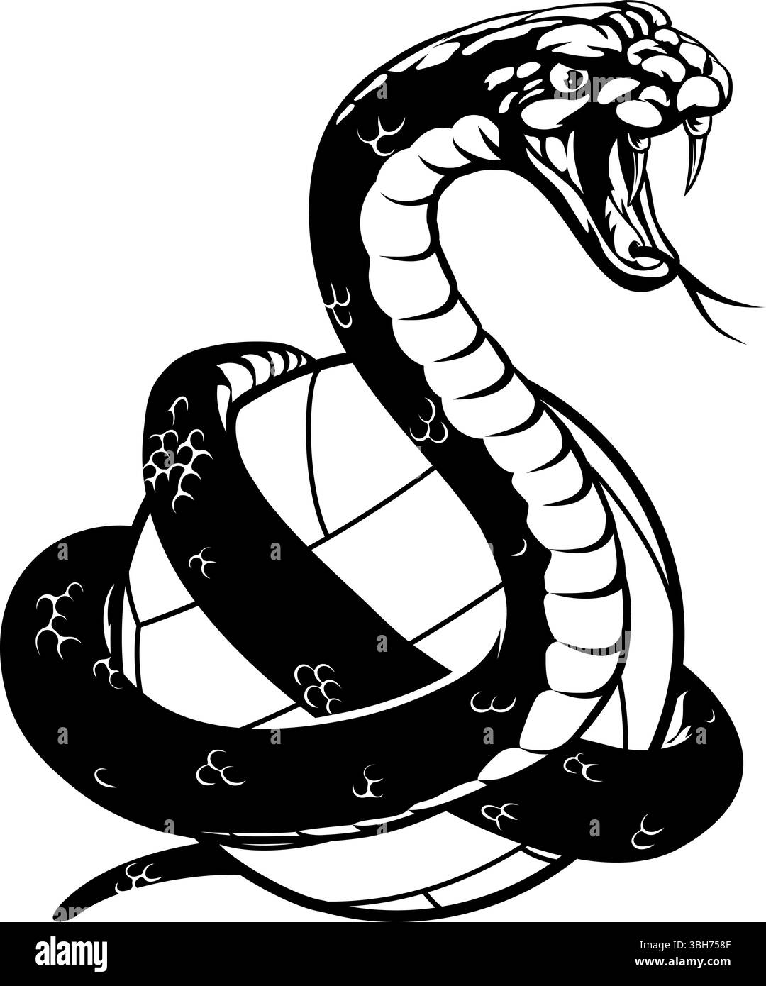 Snake Volleyball Ball Mascot Stock Vector