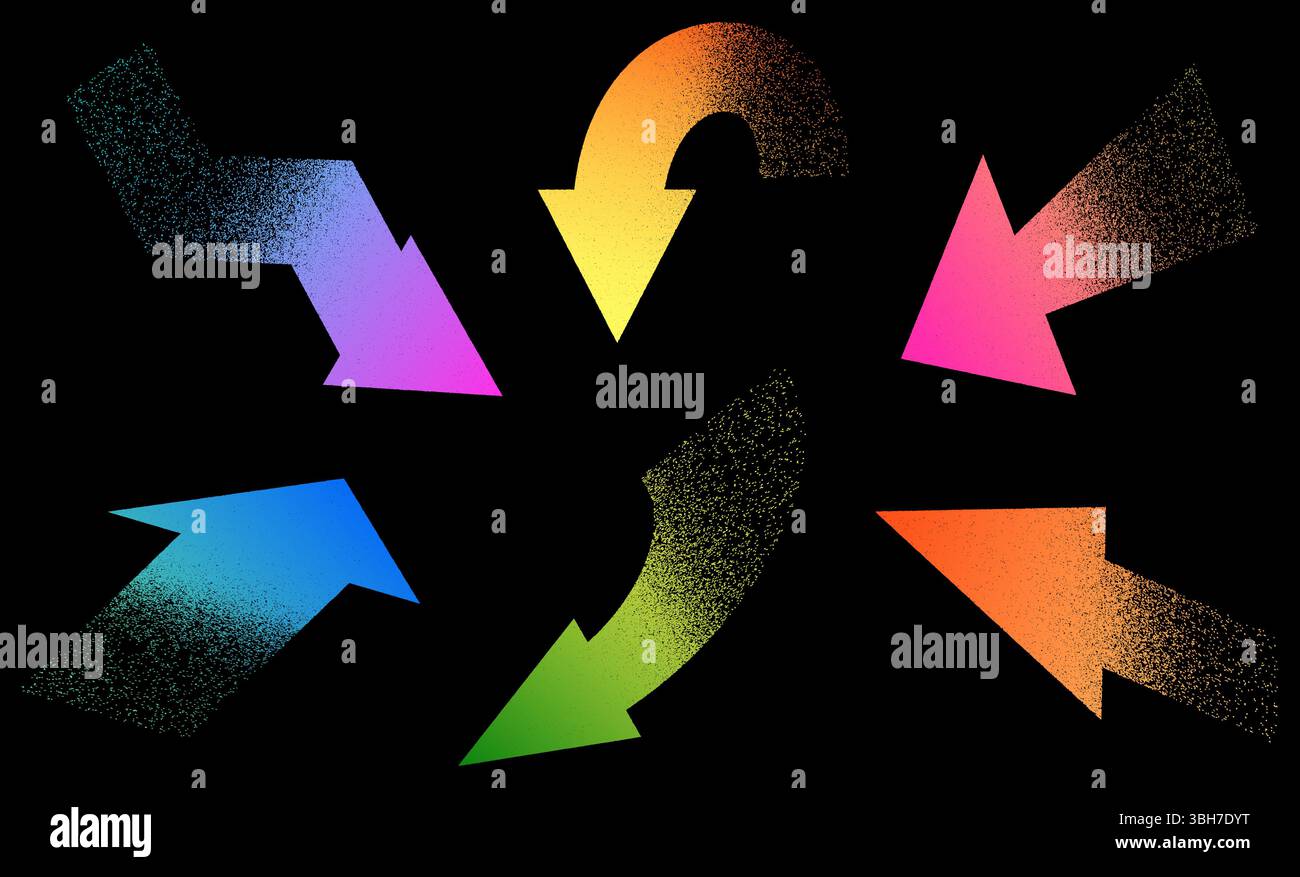 Colorful gradient arrows with grainy texture Stock Vector Image & Art ...