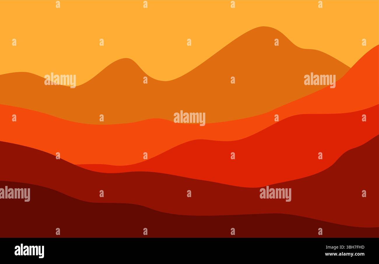 Abstract Mountain Background With Orange Color Stock Vector