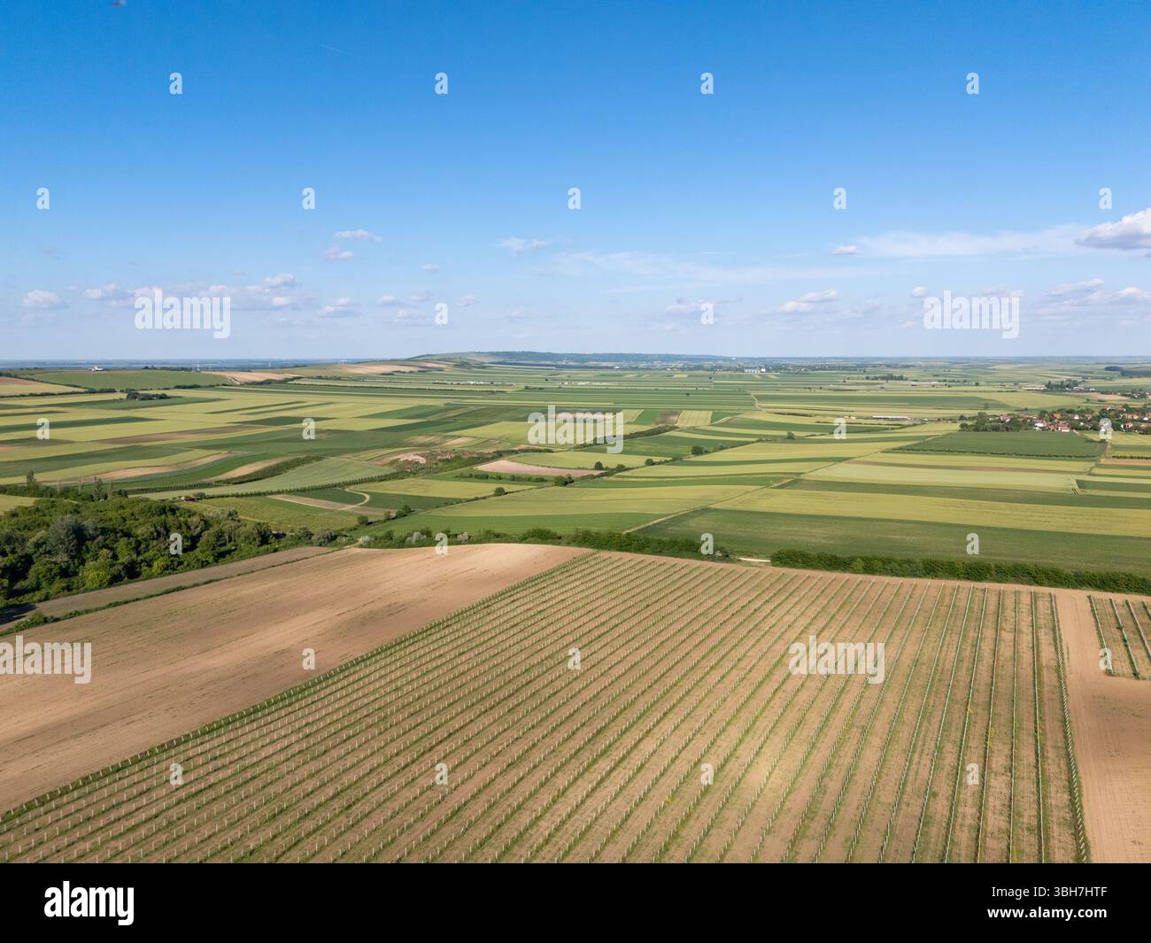 Aerial view of agricultural field Stock Photo - Alamy