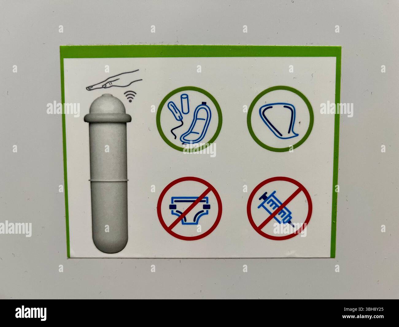 Hand free sanitation disposal unit - Smartphone Captured Stock Image