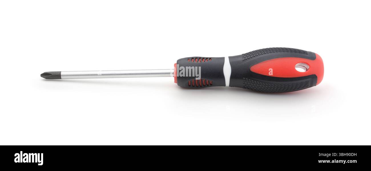 New manual screwdriver isolated on white. Stock Photo