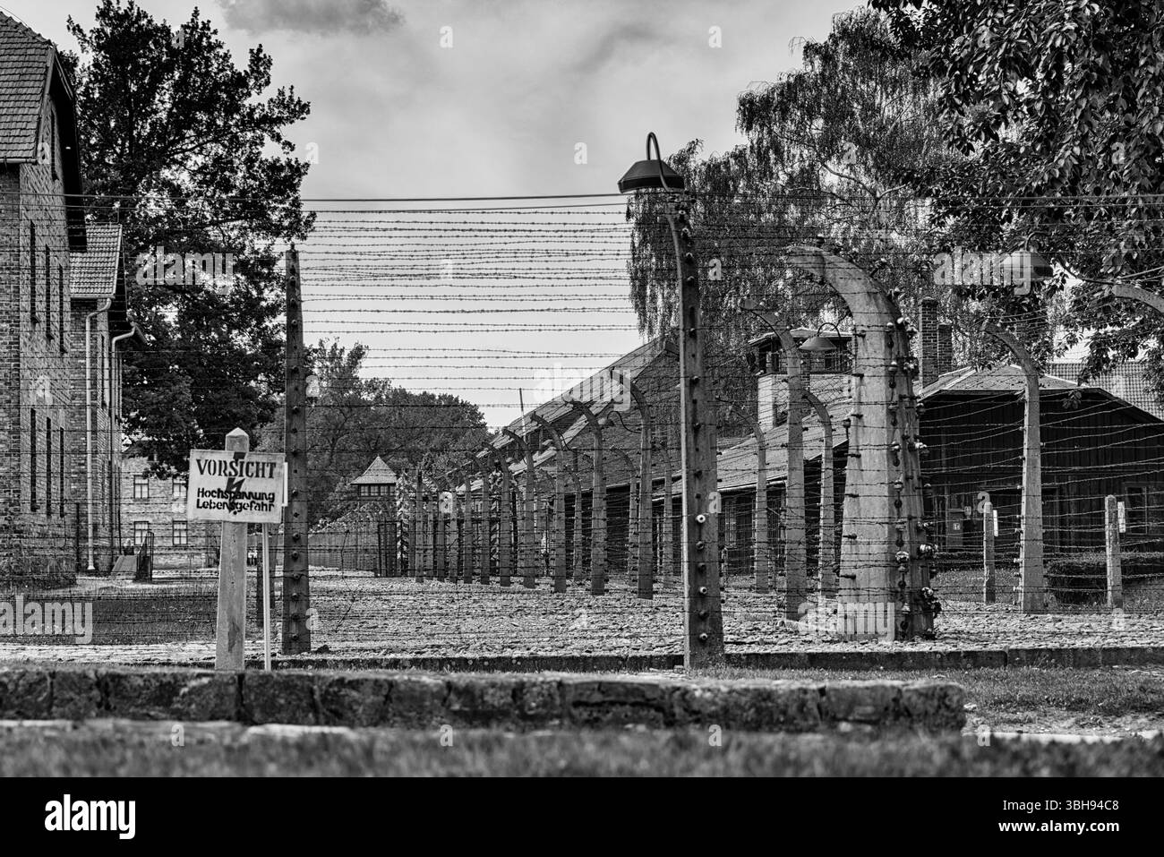 barracks and buildings at auschwitz birkenau in poland Stock Photo - Alamy
