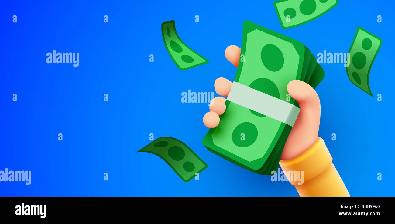 Hand holding the money. Vector illustration Stock Vector Image & Art ...