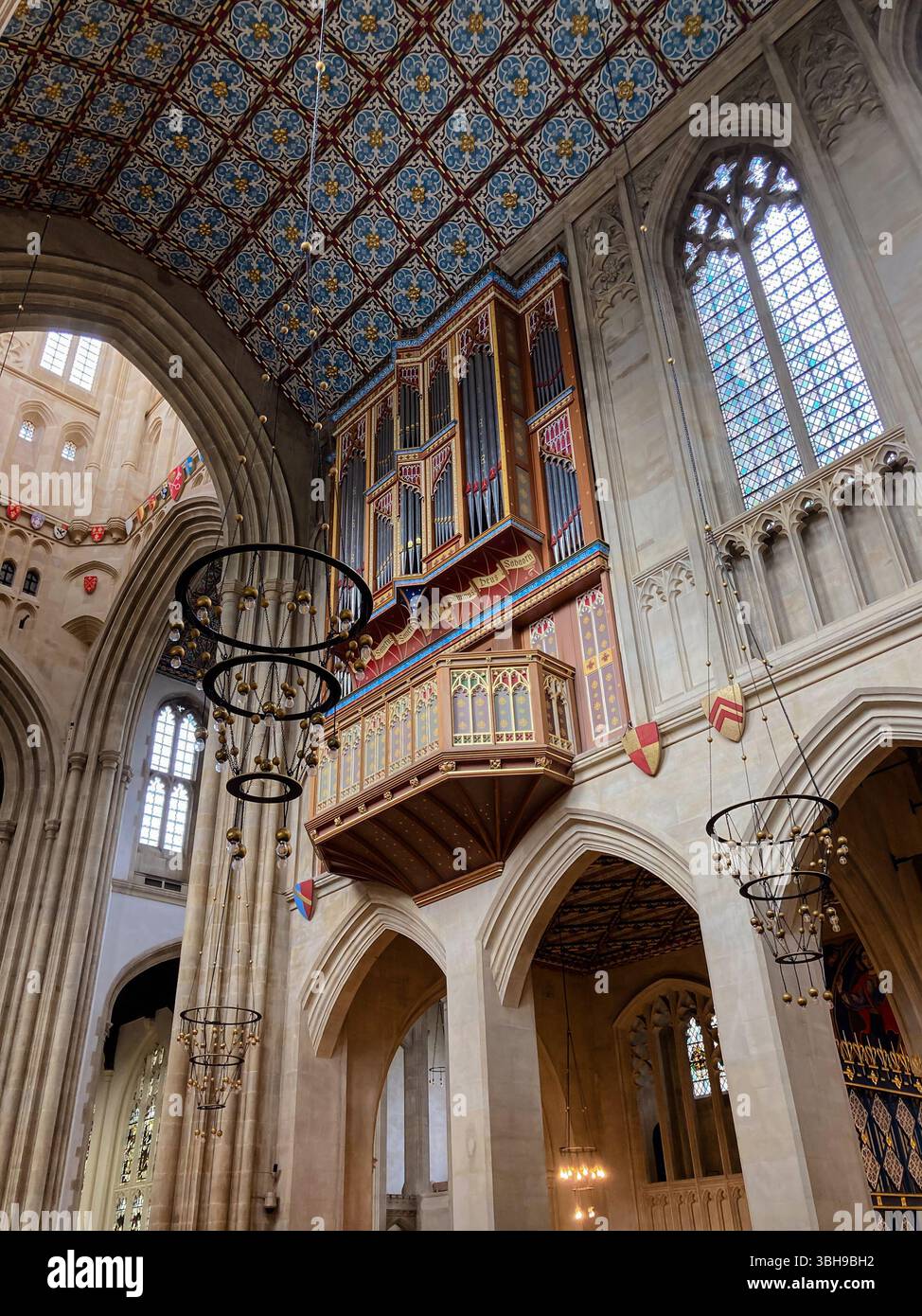 Interior view of St Edmundsbury Cathedral, Bury St Edmunds, Suffolk, UK - Smartphone Captured Stock Image