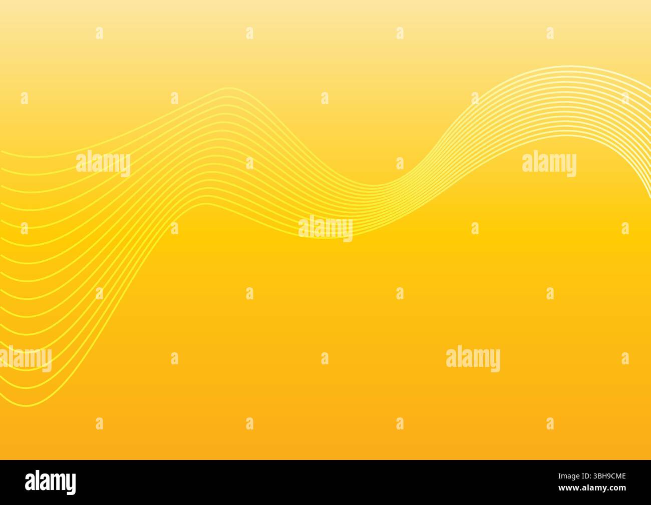 Abstract Yellow Wave Lines Background - Modern Dynamic Design Stock Vector