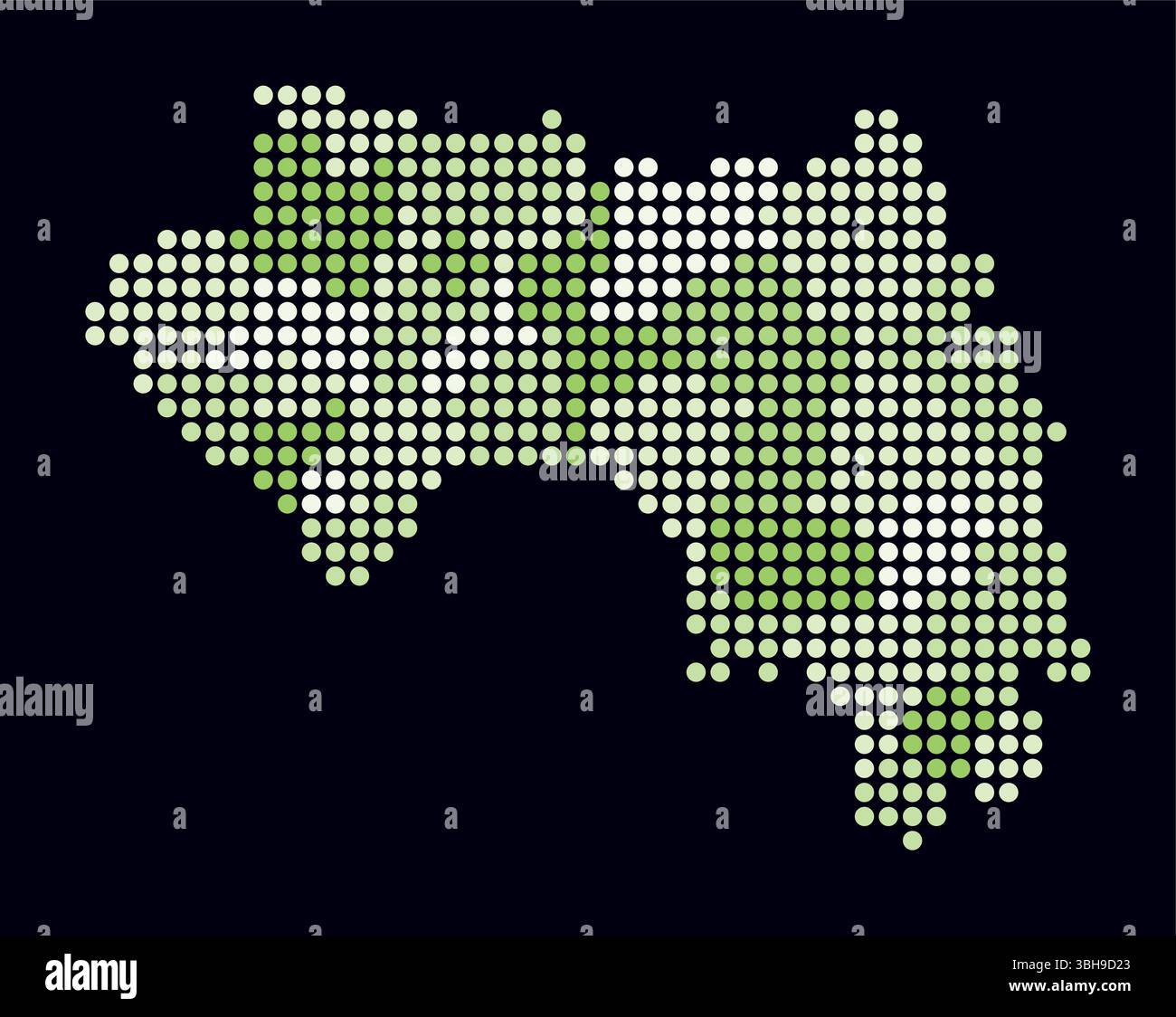 Guinea dotted map. Digital style map of the country on dark background ...