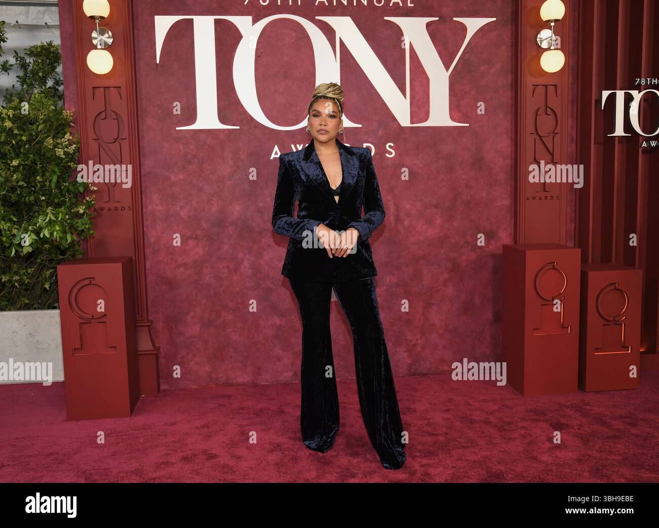 Emmy Raver-Lampman arrives at the 78th Tony Awards on Sunday, June 8