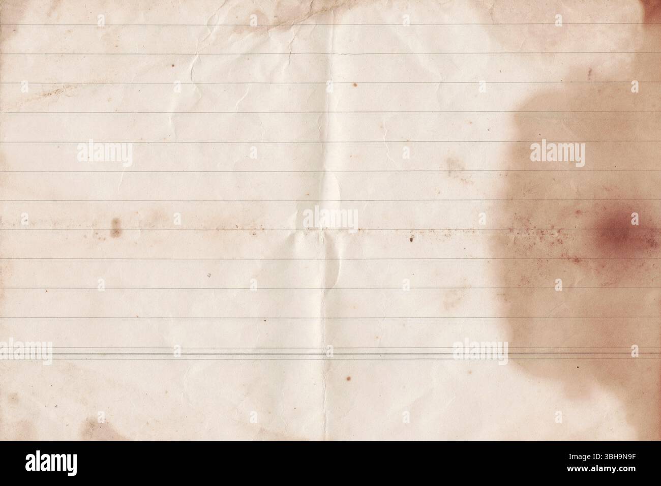Folded old notebook paper texture. Brown notebook stained paper sheet ...