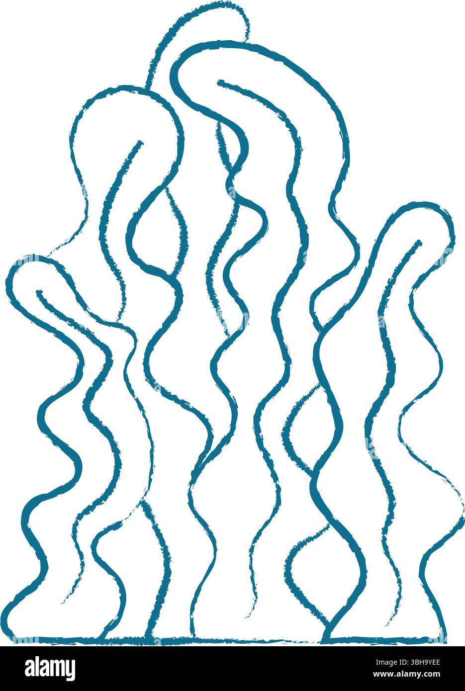 Aquatic Seaweed Doodle Crayon Style Stock Vector Image & Art - Alamy