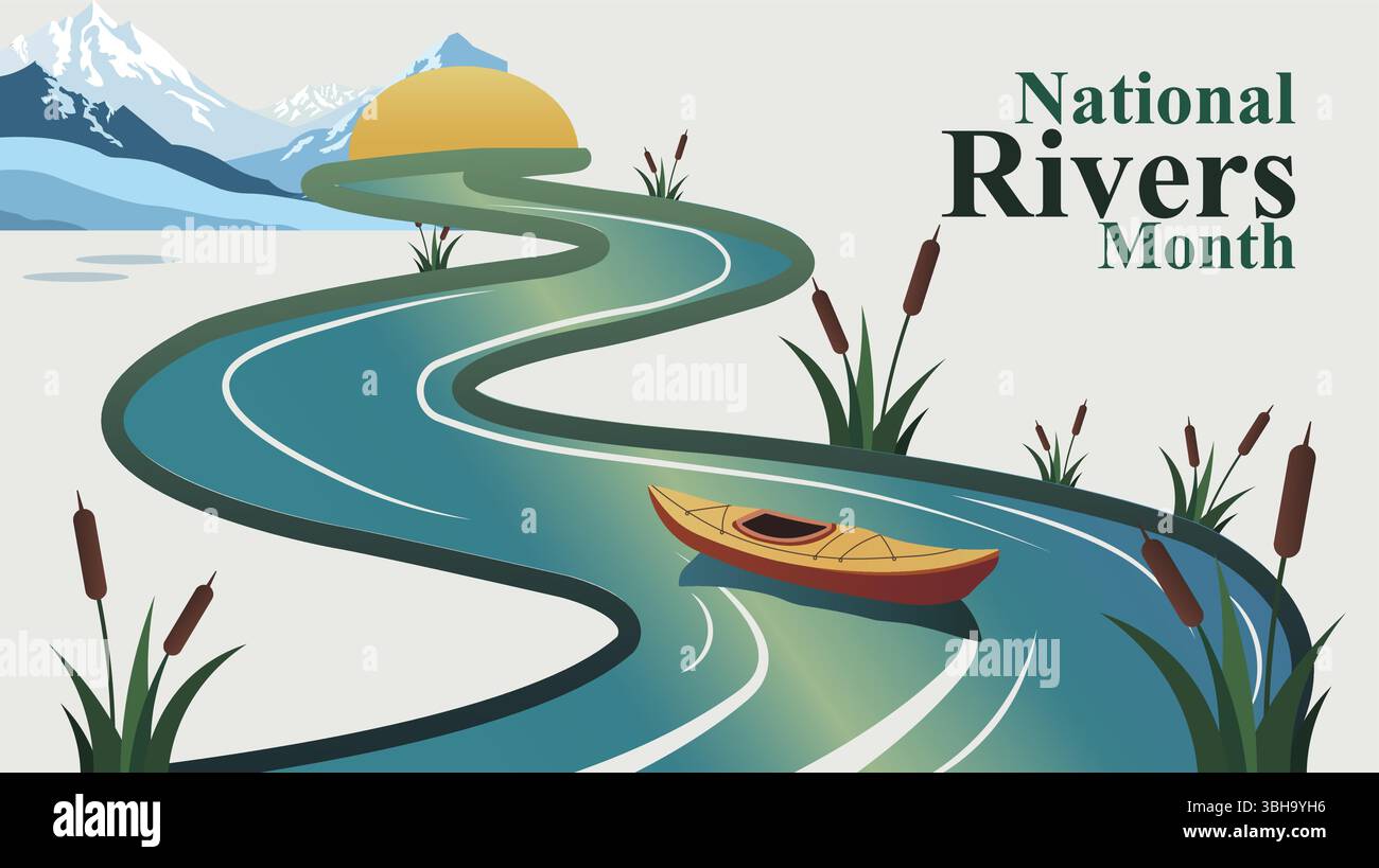 Flow with Purpose, Celebrating National Rivers Month design templet for ...