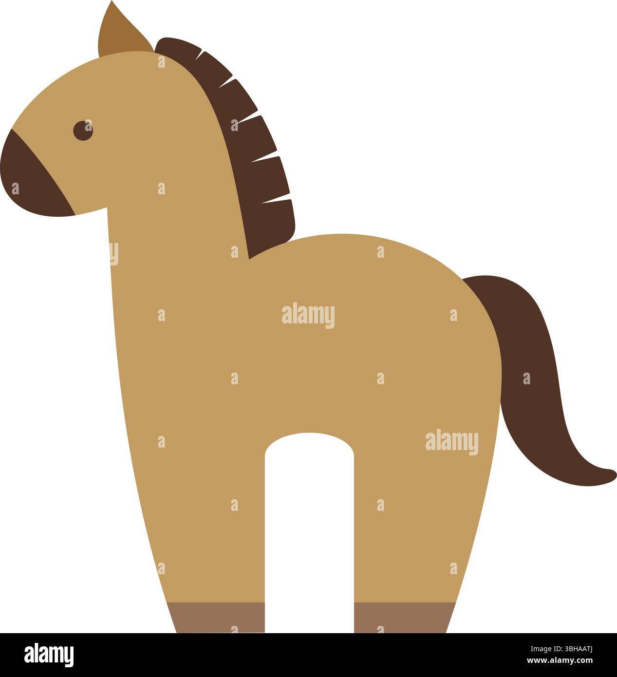 A Cute Cartoonish Horse Vector Flat Style Illustration Isolated On A ...