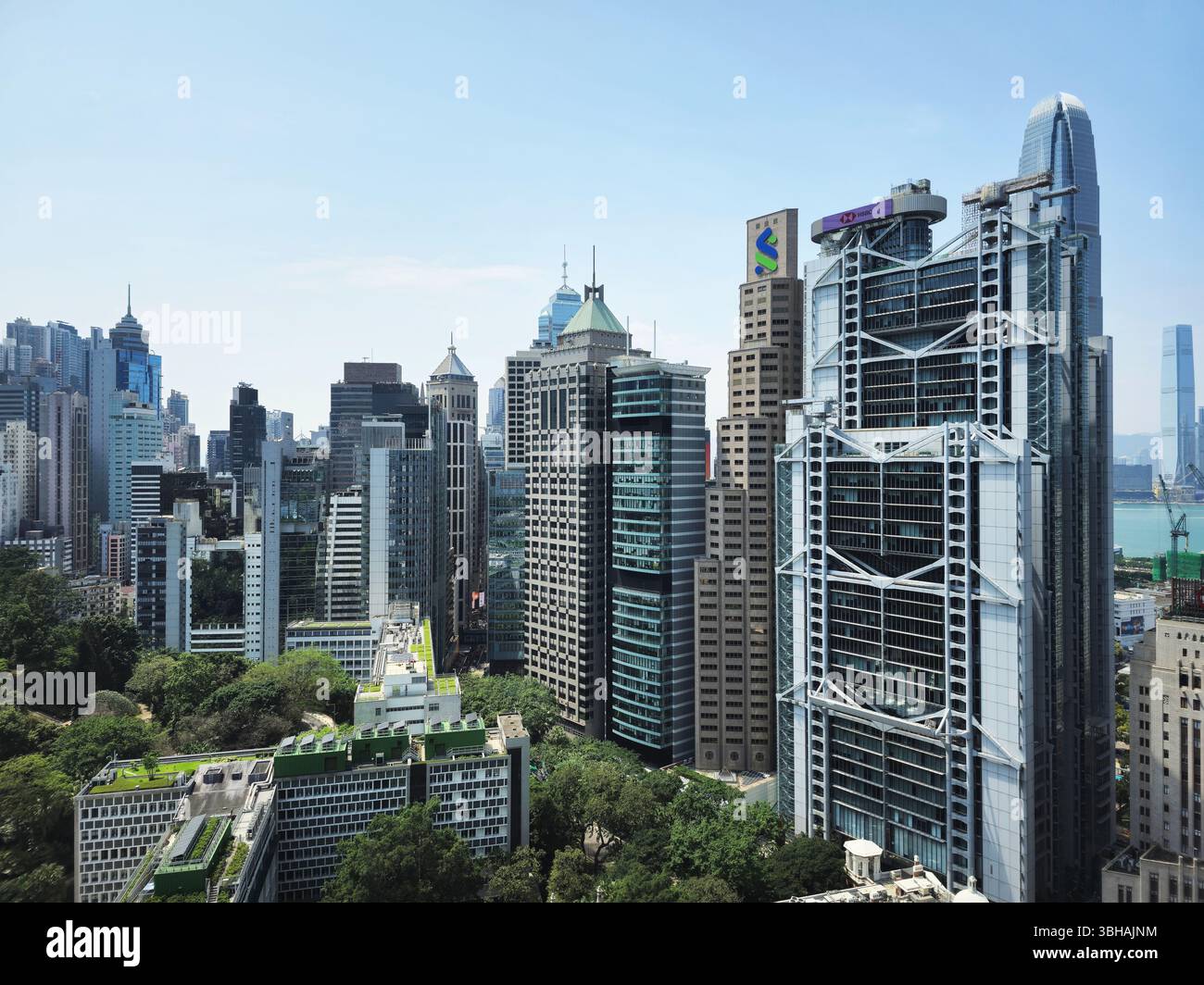 A view of the financial district in Hong Kong. - Smartphone Captured Stock Image