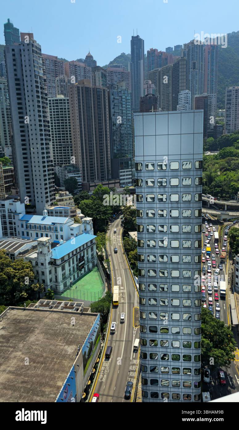 A view of tall residential buildings in Mid-levels, Hong KOng. - Smartphone Captured Stock Image
