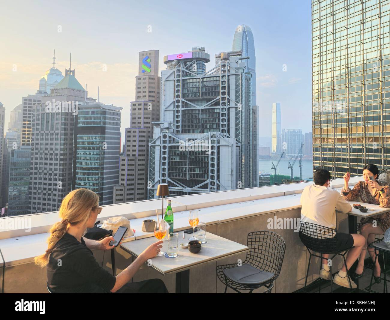 Popinjays rooftop bar in Admiralty, Hong Kong. - Smartphone Captured Stock Image