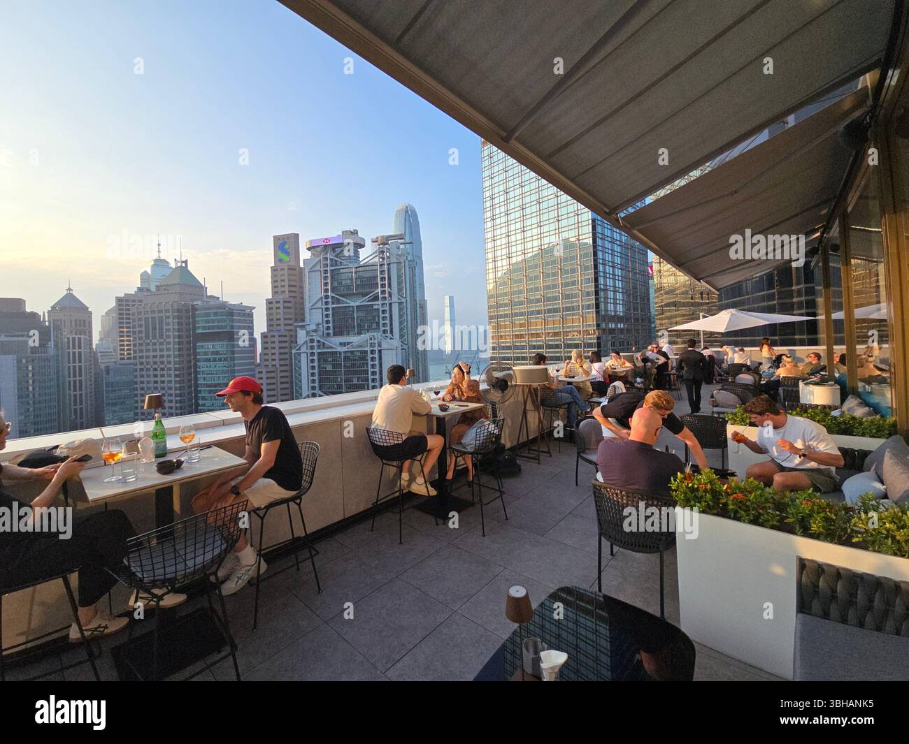 Popinjays rooftop bar in Admiralty, Hong Kong. - Smartphone Captured Stock Image