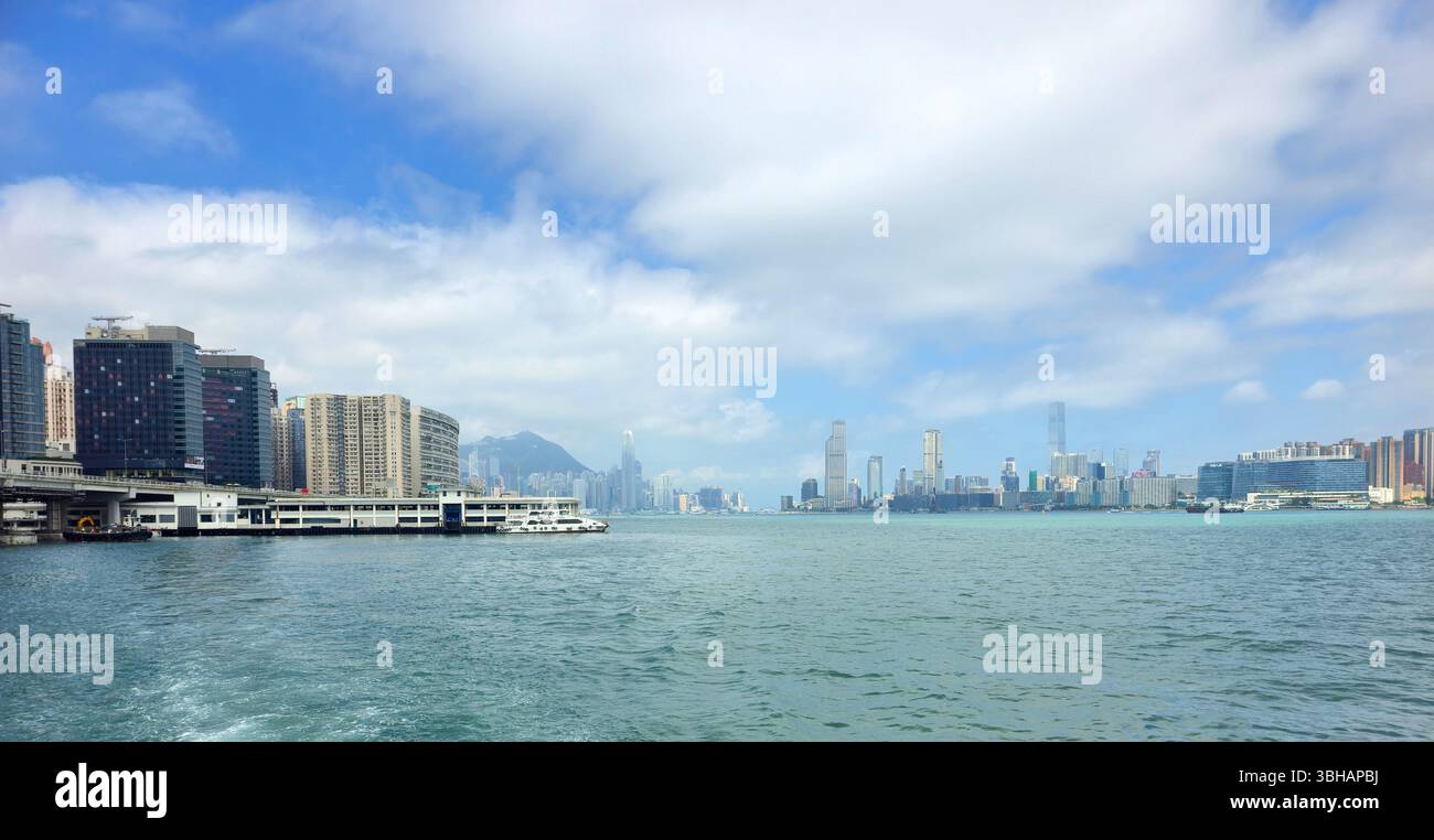 Victoria Harbour in Hong Kong. - Smartphone Captured Stock Image