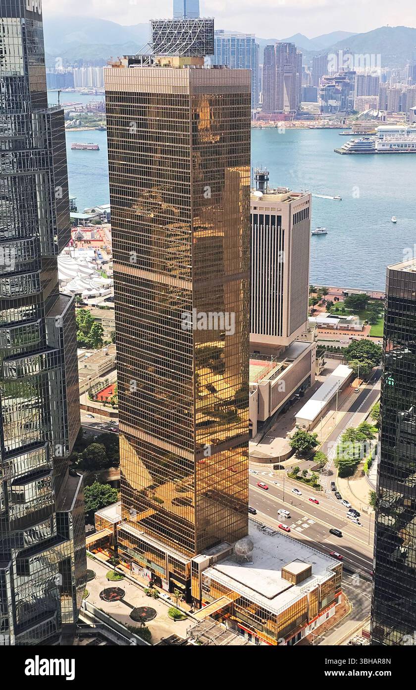 View of the Victoria harbour from Admiralty, Hong Kong. - Smartphone Captured Stock Image