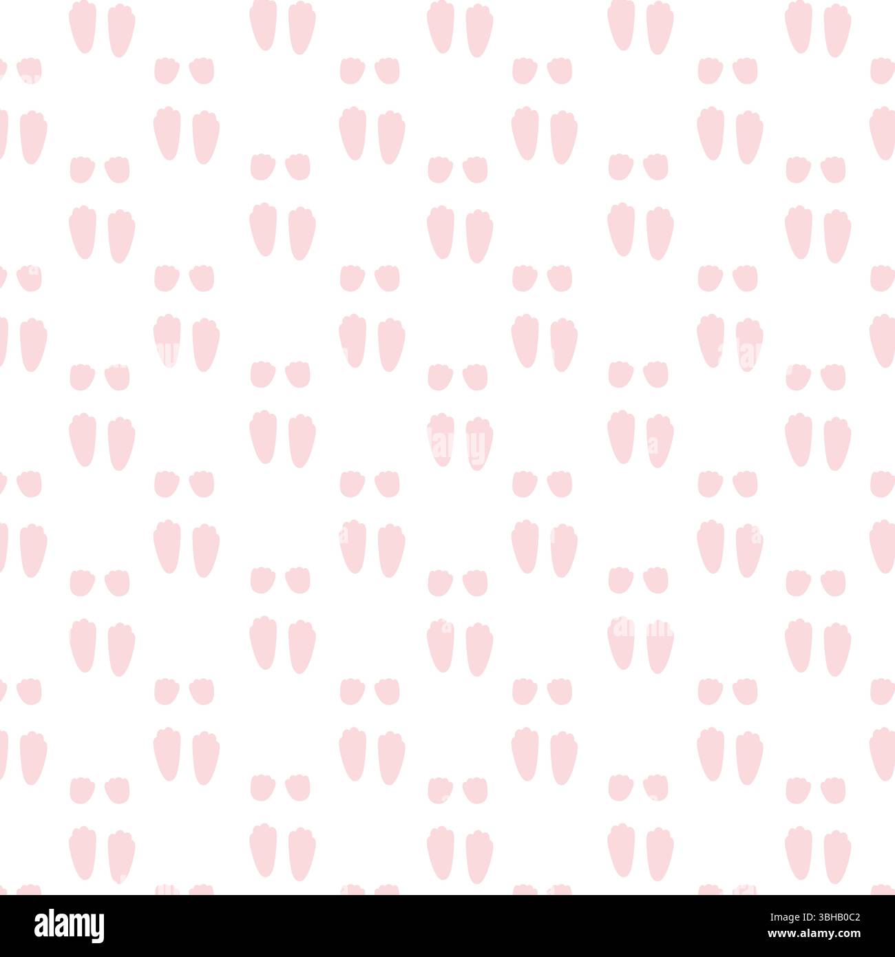 Bunny footstep seamless pattern. Rabbit track Stock Vector