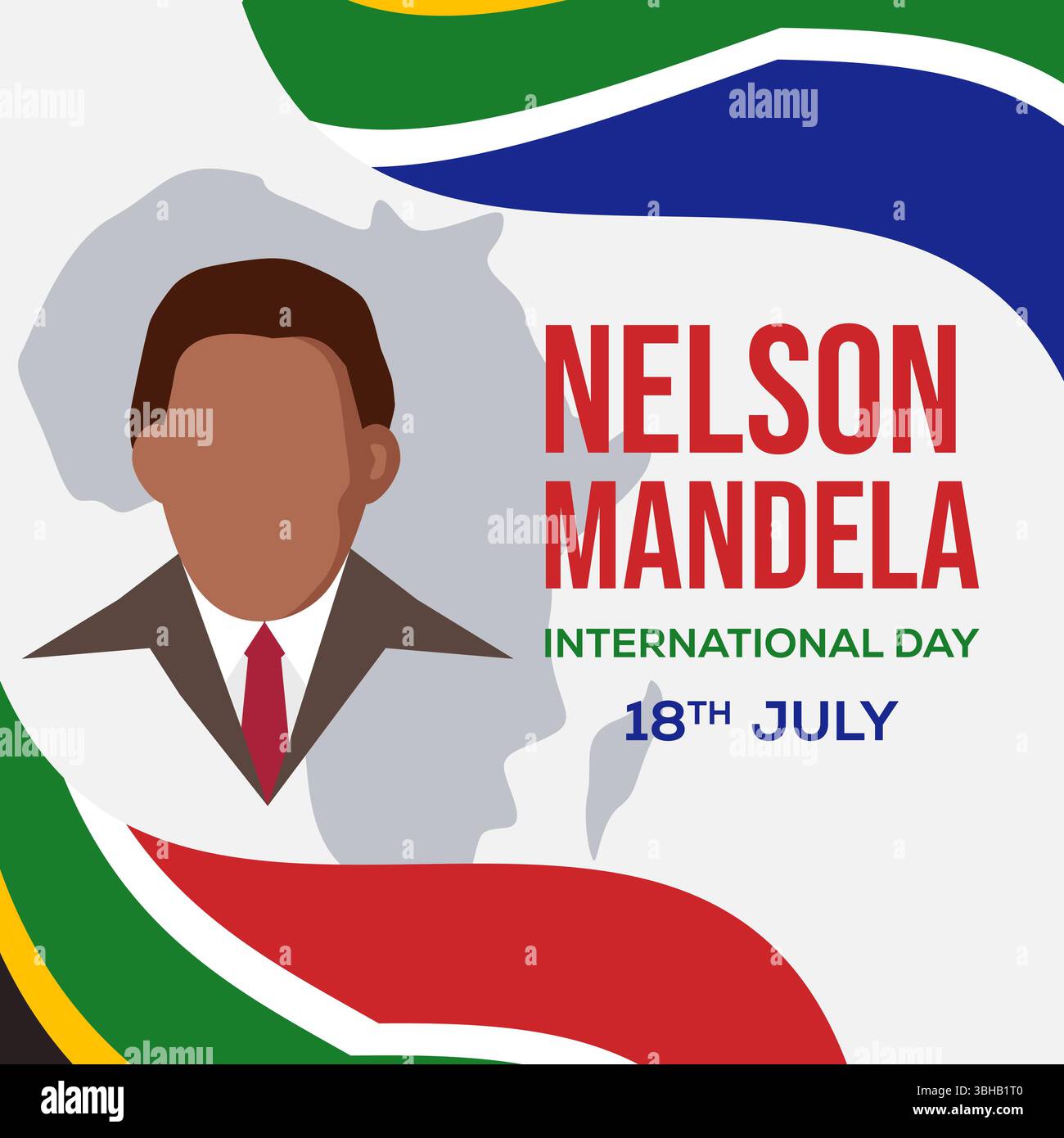Nelson Mandela International Day illustration in flat design Stock ...