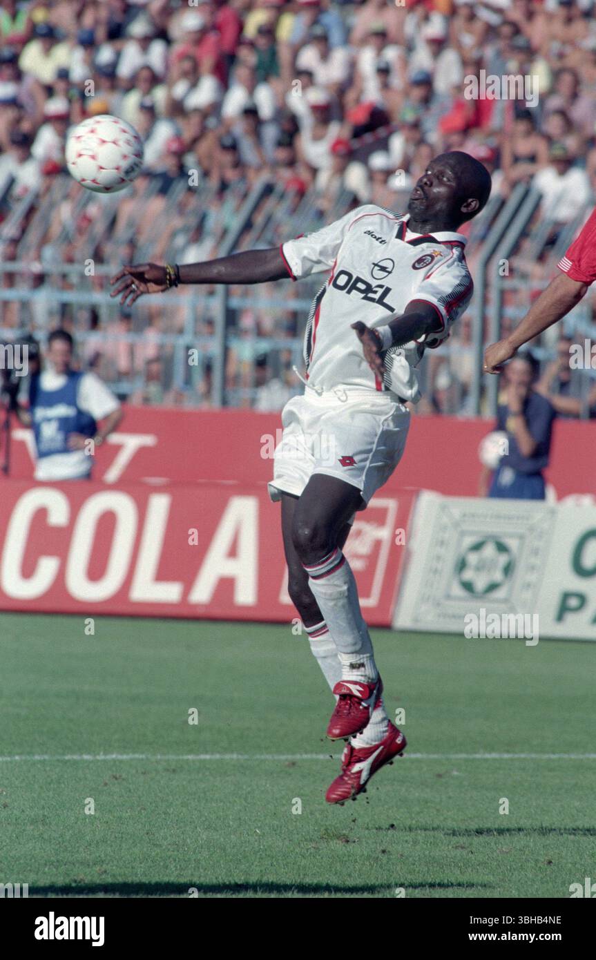 Piacenza Italy 31/08/1997:George Weah,Milan player, during the