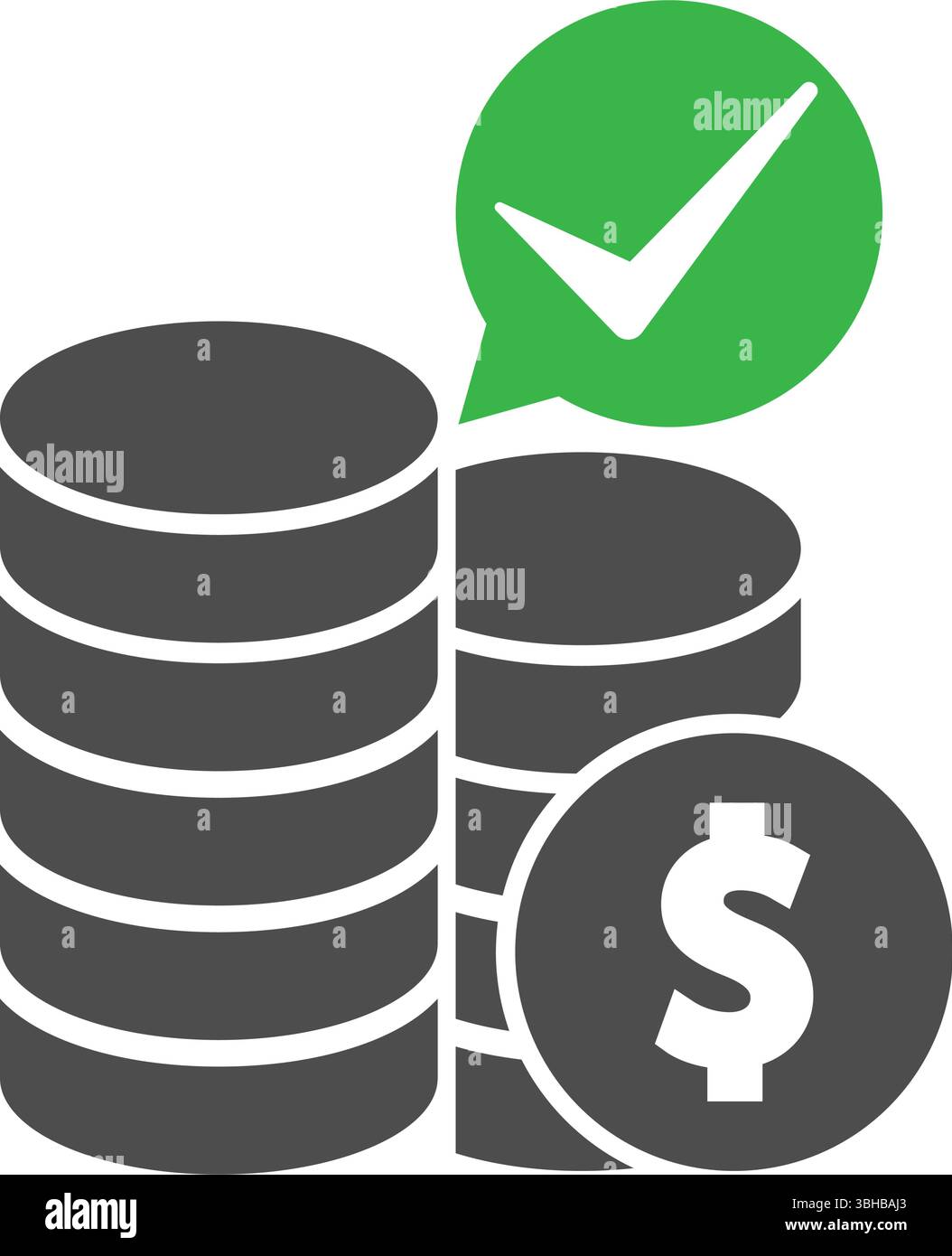 Valid transaction coin icon Stock Vector