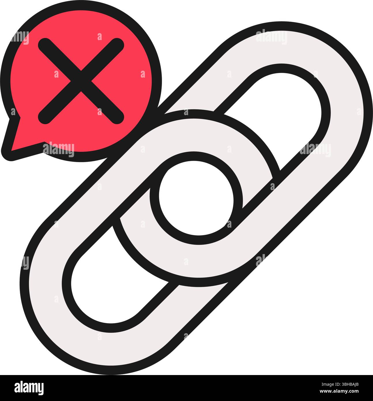 Disconnected or broken link icon design Stock Vector